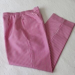 Talbots Petites Pure Silk Gingham Check Pants Size 4